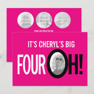 Convite aniversário de 40 anos QUATRO OH! retrorpaisagem 