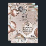 Convite aniversário de 40 anos Rosa de balões luminosos co<br><div class="desc">Personalizar para qualquer evento</div>