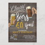 Convite aniversário de 40 anos, Saúde e Cervejas<br><div class="desc">aniversário de 40 anos de Saúde e Cervejas,  aniversário de 40 anos,  Aniversário Adulto,  Festa de Cerveja,  Convite à Cerveja,  40.o Convite,  Aniversário do Marco</div>