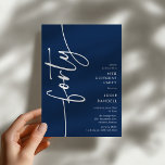 Convite Aniversário de 40 anos Script Forty<br><div class="desc">Celebre seu aniversário de 40 anos com estilo com nosso 'Convite de Aniversário de 40 anos Elegante Script'. Este convite exala sofisticação com sua tipografia de roteiro elegante, mostrando a palavra 'quarenta' subindo ao lado. Além disso, nosso modelo fácil de personalizar permite que você adicione os detalhes do seu evento...</div>