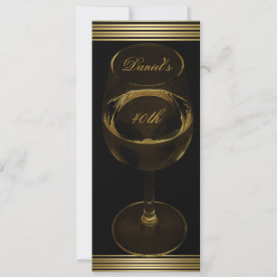 Convite Aniversário de 40 anos Sepia Dourado Bebidas Frias
