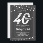 Convite aniversário de 40 anos String Lights on Chalkboard<br><div class="desc">Este convite para aniversário de 40 anos apresenta as luzes de cadeia de caracteres em um fundo de quadro de contexto. Clique no botão personalizar para obter mais flexibilidade na modificação do texto! Variações deste design, cores adicionais, além de coordenar produtos estão disponíveis em nosso compro, zazzle.com/doodlelulu*. Entre em contato...</div>