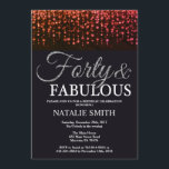 Convite aniversário de 40 anos Vermelho e Silver Glitter<br><div class="desc">aniversário de 40 anos convite. Quarenta e fabuloso. Vermelho Negro e Brilho Prateado.Festa de aniversário para adultos. Para Homens ou Mulheres. Para mais personalização,  clique no botão "Personalizar" e use a ferramenta design para modificar este modelo.</div>