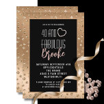 Convite Aniversário de 40 Fabuloso cinza rosa Dourado<br><div class="desc">Precisa de um convite simples e fabuloso para a grande festa do aniversário de 40 anos? Algo que vai adicionar brilho e elegância com suas outras decorações fabulosas? Você pode adicionar uma mensagem pessoal e o nome dela também!</div>