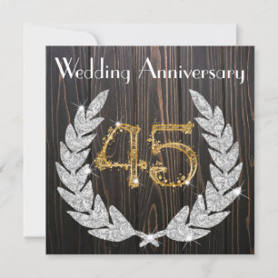 Convite Aniversário de 45 anos de casamento Diamond Laurel