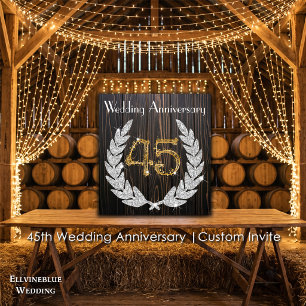 Convite Aniversário de 45 anos de casamento Diamond Laurel