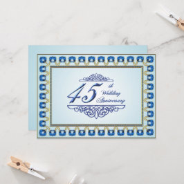 Convite Aniversário de 45 anos de casamento em Safira Azul