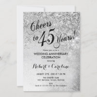Aniversário de 45 anos de Casamento Prata