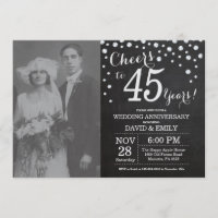 Aniversário de 45 anos de Casamento Quadro Negro P