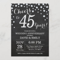 Aniversário de 45 anos de Casamento Quadro Negro P