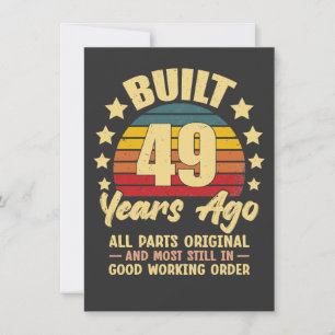 Convite Aniversário de 49 anos Vintage Construído há 49 An