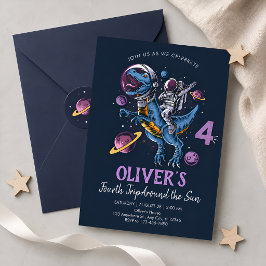 Convite Aniversário de 4 anos do Astronauta Dinossauro