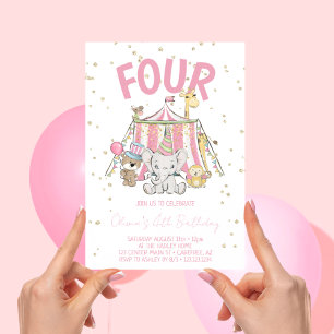 Convite Aniversário de 4 anos do Circo Carnaval Rosa