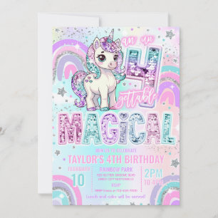 Convite Aniversário de 4 anos do Unicórnio Inesquecível Má