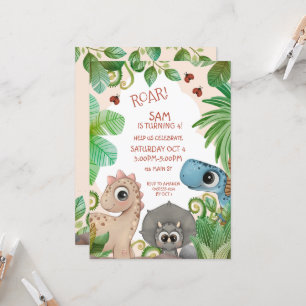 Convite Aniversário de 4 anos dos Dinos Kids