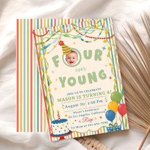 Convite Aniversário de 4 anos Four Ever Young