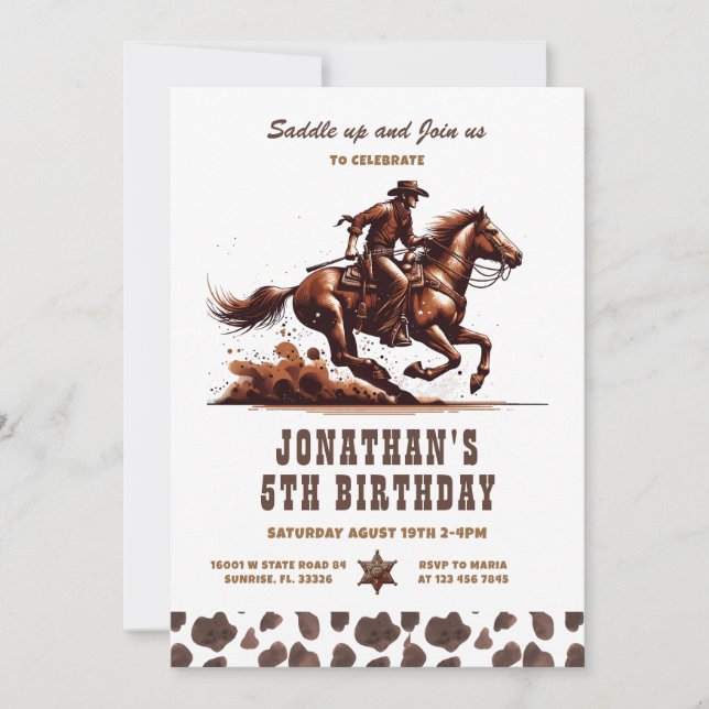 Convite Aniversário de 5º Rodeio do Cowboy Western (Frente)