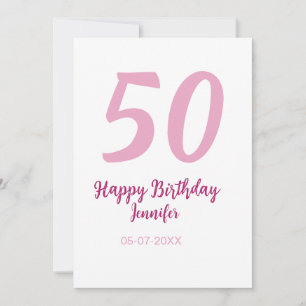 Convite aniversário de 50 anos adicionar nome data ano ros