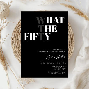 Convite Aniversário de 50 anos adulto engraçado WTF 