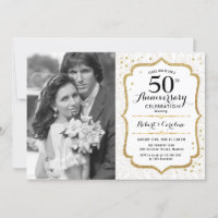 Aniversário de 50 anos com Foto - Elegante Dourado