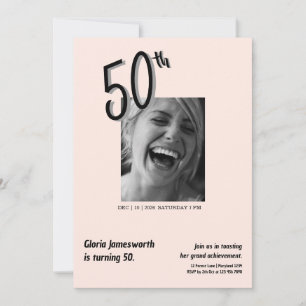 Convite Aniversário de 50 anos com foto moderna e engraçad