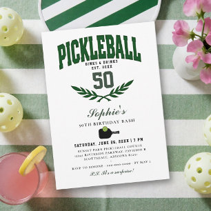 Convite Aniversário de 50 anos com Logo Varsity de Pickleb