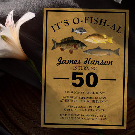 Convite Aniversário de 50 anos com Pesca Rústica Tradicion