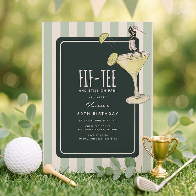 Convite Aniversário de 50 anos com tema de Golfe Mojito (Criador carregado)