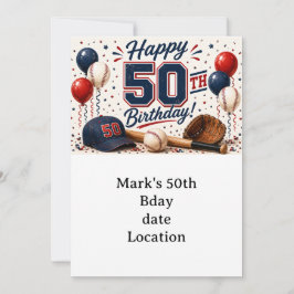 Convite Aniversário de 50 anos de beisebol 