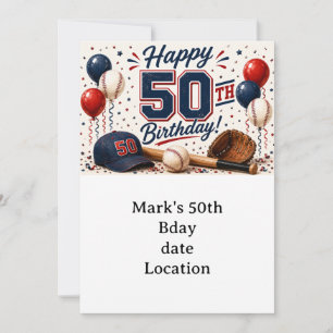 Convite Aniversário de 50 anos de beisebol
