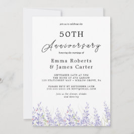 Convite Aniversário de 50 anos de casamento Boho Pampas Gr