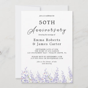 Convite Aniversário de 50 anos de casamento Boho Pampas Gr