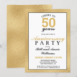 Convite Aniversário de 50 anos de Casamento Brinde a 50 An