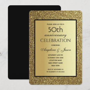 Convite Aniversário de 50 anos de Casamento com Brilho Pre