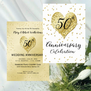Convite Aniversário de 50 anos de Casamento com Confetes D
