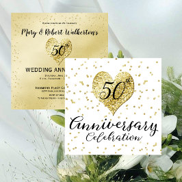 Convite Aniversário de 50 anos de Casamento com Confetes D