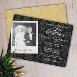 Convite Aniversário de 50 anos de casamento com foto vinta