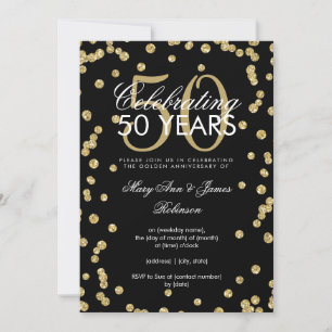 Convite Aniversário de 50 anos de Casamento Confetes Doura