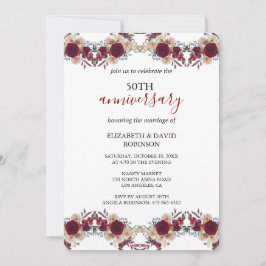 Convite aniversário de 50 anos de casamento das flores aqu