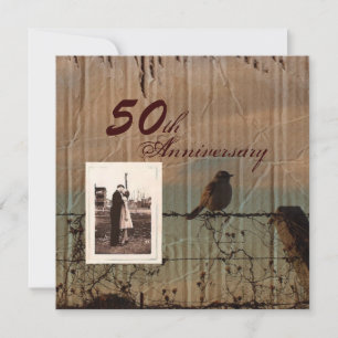 Convite Aniversário de 50 anos de casamento de fazenda oci