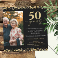 Aniversário de 50 anos de Casamento Dourado Preto