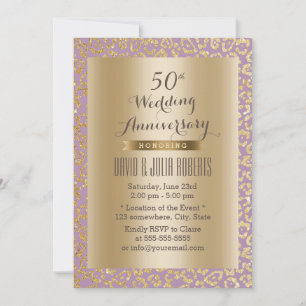 Convite Aniversário de 50 anos de Casamento Dourado & Viol