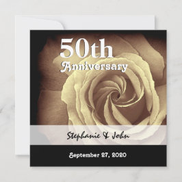 Convite Aniversário de 50 anos de Casamento Elegante Rosa 