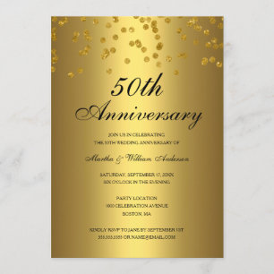 Convite Aniversário de 50 anos de Casamento em Confetes Pr