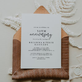 Convite Aniversário de 50 anos de casamento em Elegant Scr