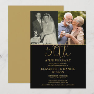 Convite Aniversário de 50 anos de Casamento Então e Agora 