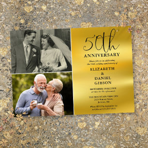 Convite Aniversário de 50 anos de Casamento Então e Agora 