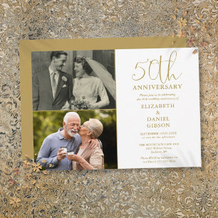 Convite Aniversário de 50 anos de casamento Então e Agora 