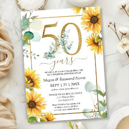 Convite Aniversário de 50 anos de Casamento Flores de Gira