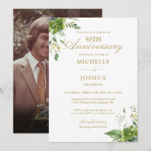 Aniversário de 50 anos de Casamento Foto Dourada F